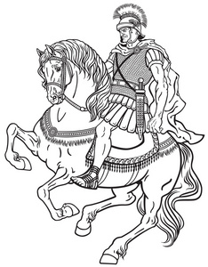 人物附近的一些古代建筑,如寺庙插图儿童罗马或希腊头盔, 斯巴达头盔