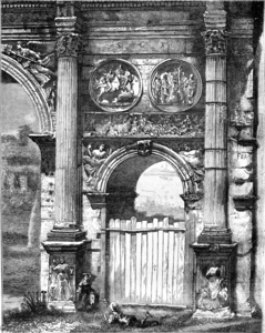 罗马古董雕刻中的君士坦丁拱门。