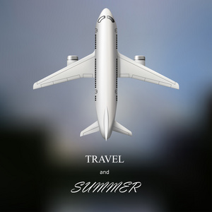 矢量与飞机的抽象背景。旅行和夏天
