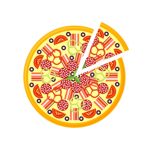 孤立在白色背景上的比萨饼图标