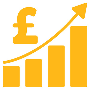 磅金融条形图平面矢量图标符号