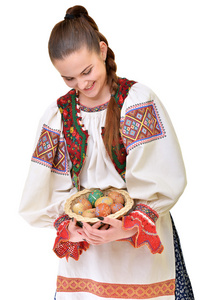 斯洛伐克姑娘与复活节彩蛋