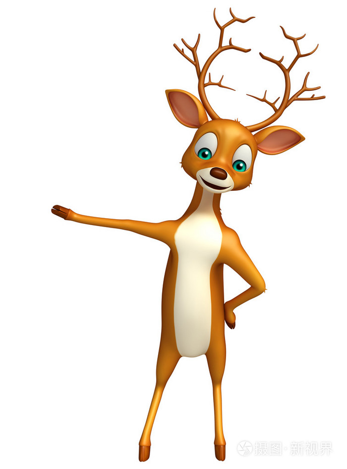 可爱的鹿滑稽的卡通人物