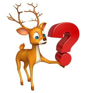 蚂蚁卡通人物与问号标志乐趣与问号标志鹿卡通人物可爱的 aligator