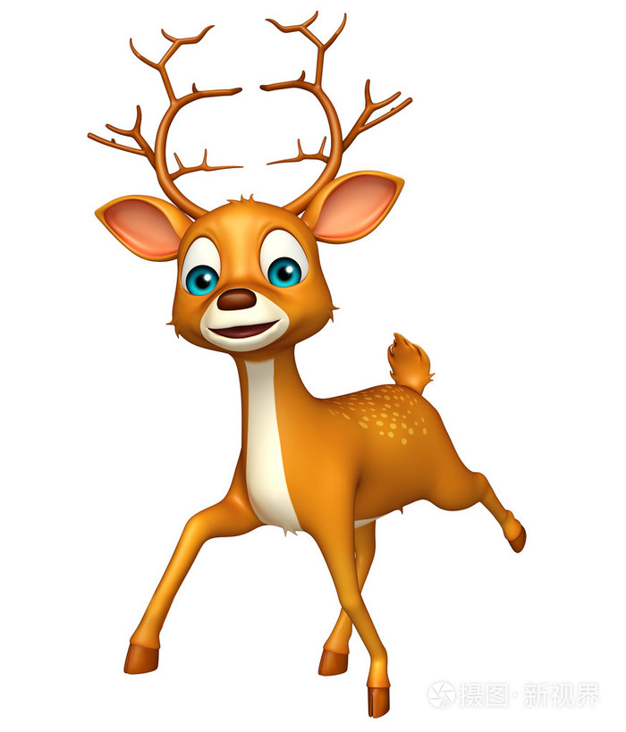 可爱的鹿滑稽的卡通人物