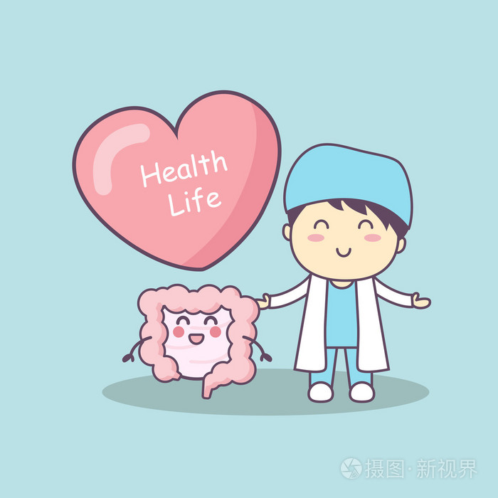 可爱的卡通医生肠