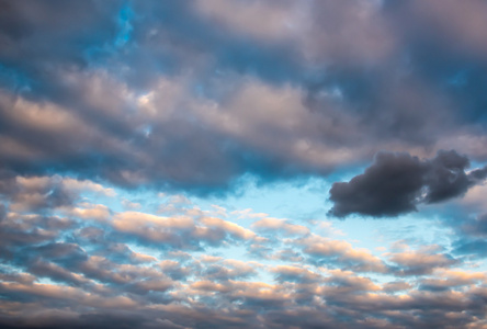深蓝色多云天空自然照片背景