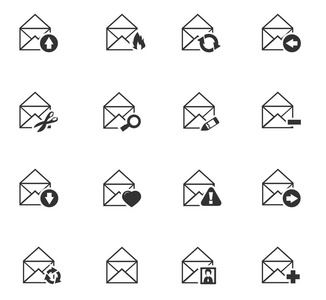 邮件和信封图标集