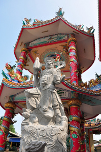 在泰国的中国神社石像