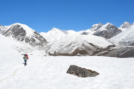尼泊尔喜马拉雅山，2013 年 10 月 20 日。在喜马拉雅山的山路上旅游