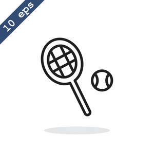 网球球拍与球图标