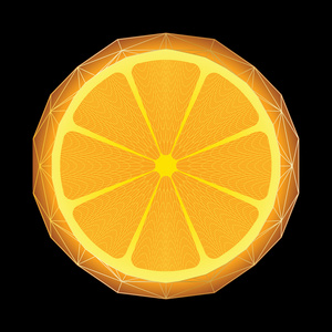 程式化的橙色与三角形多边形结构