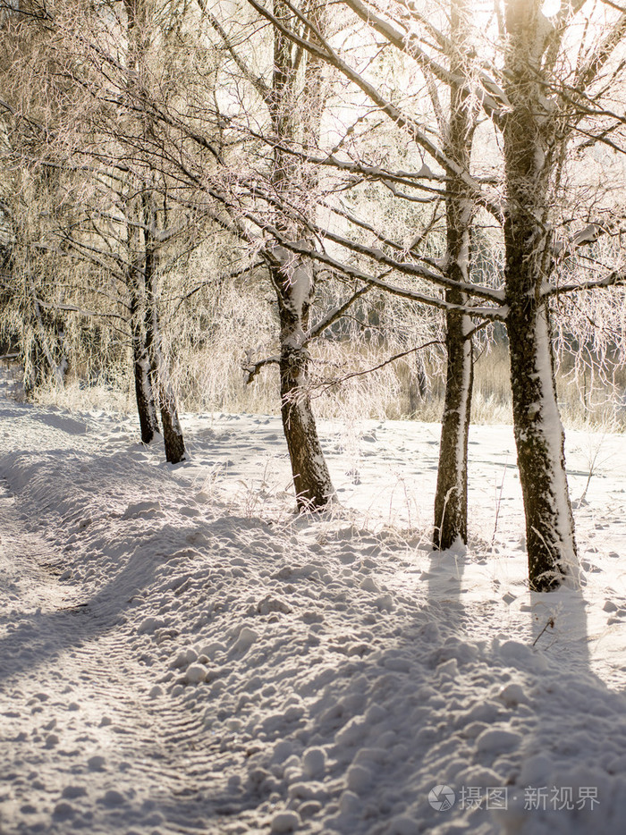 在冬季农村空路