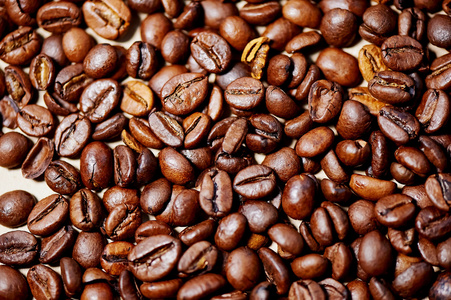 烘焙过的咖啡豆，可以用作背景和纹理