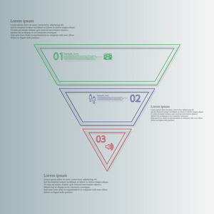 三角形状的信息图表模板包括三个部分从轮廓