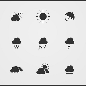 天气剪影图标集