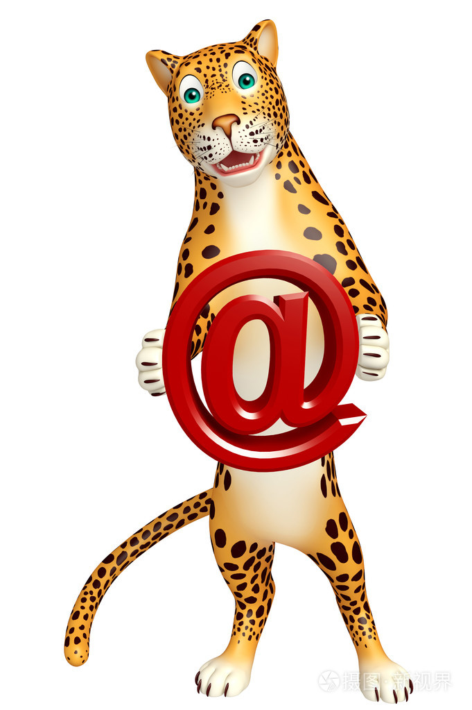 可爱豹纹卡通人物与率符号