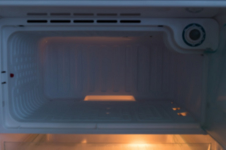 图像模糊背景, 厨房空冰箱冰柜