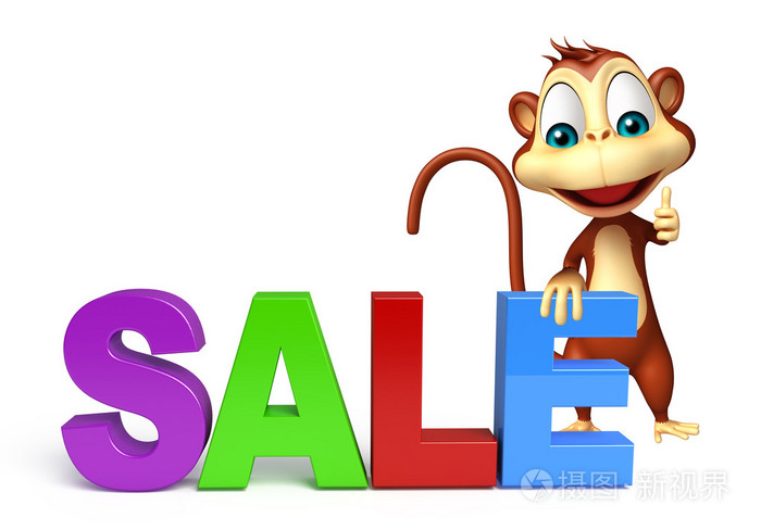 猴子卡通人物以bigsale号