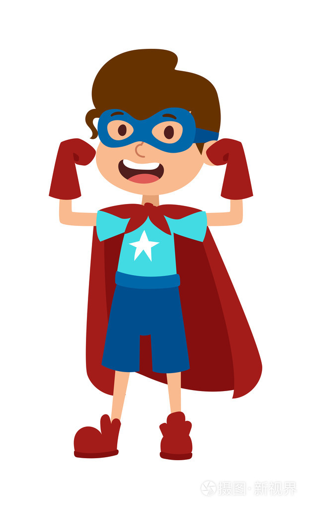 illustration of super hero boy cartoon character vector.插画-正