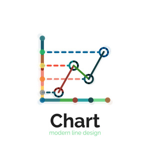 细线图表标志设计。图图标现代彩色平面样式