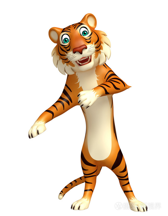 有趣的老虎卡通人物