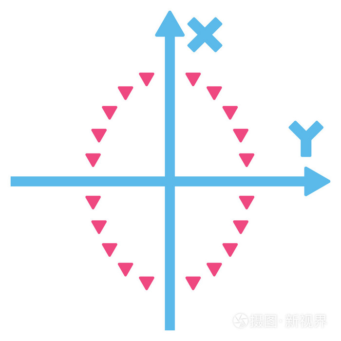 虚线的椭圆情节平面向量符号