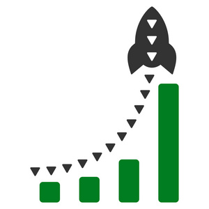 火箭业务栏图表平面矢量符号