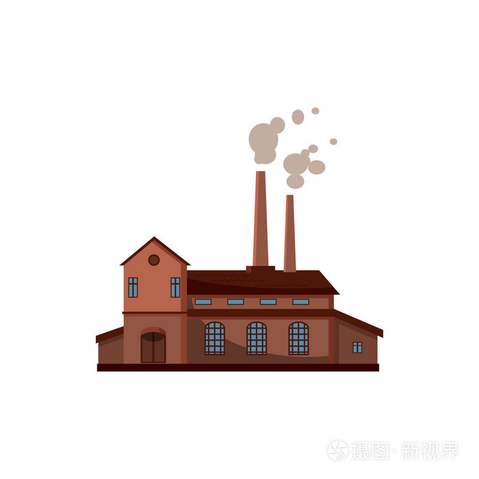卡通风格厂房图标