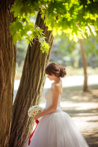 美丽的新娘与束花