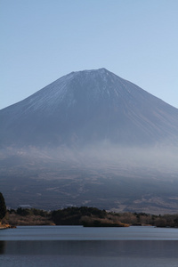 从在日本静冈田贯湖富士山