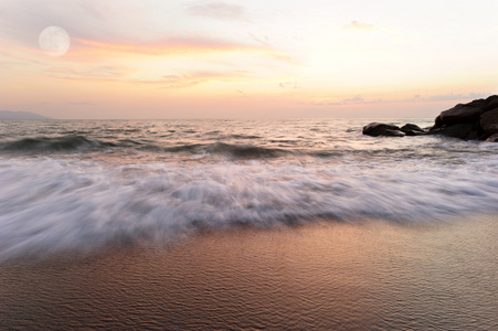 海洋日落海滩海浪