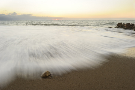 海洋日落海滩海浪