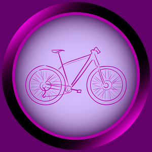 带紫罗兰色自行车的图标