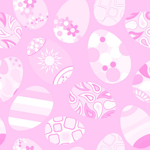 无缝模式的复活节彩蛋在粉红色的背景上