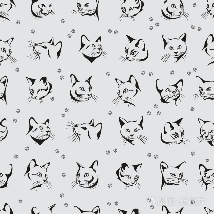 模式, 猫, 矢量, 符号插画-正版商用图片1n1upo-摄图新视界