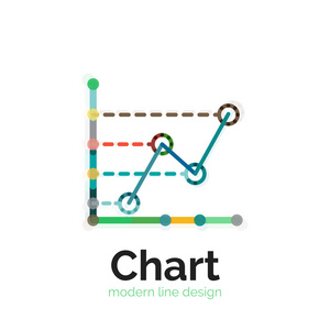 细线图表标志设计。图图标现代彩色平面样式