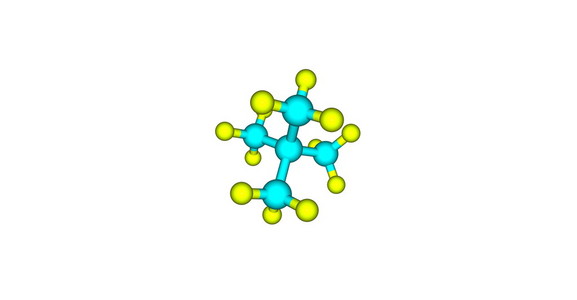 戊烷分子结构上白色孤立