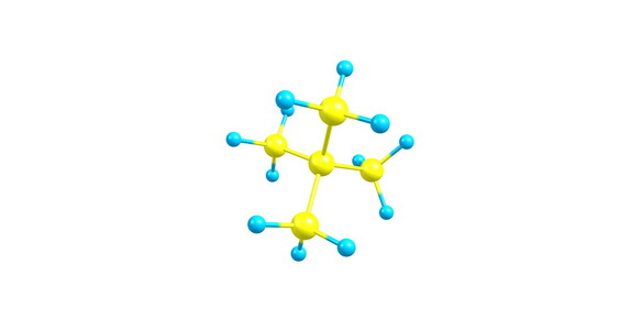戊烷分子结构上白色孤立