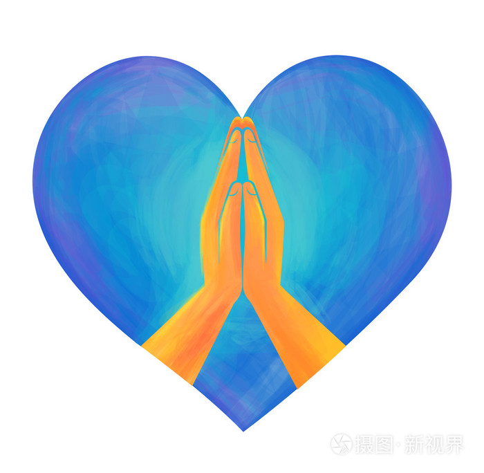 祷告的手一个灰色背景