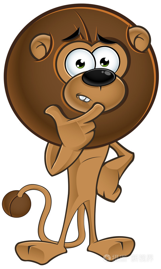 与圆鬃毛狮子卡通