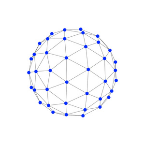 在一个球体的形式的分子格。矢量图