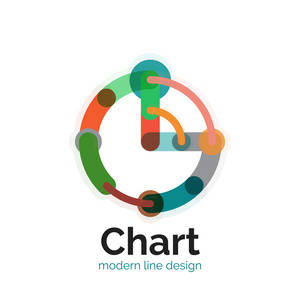 细线图表标志设计。图图标现代彩色平面样式