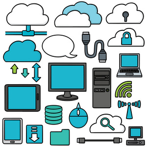 局域网向量向量集的 internet 图标照片