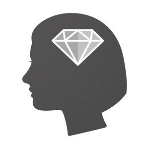 Isoalted 女头图标与一颗钻石