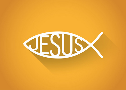 银色的基督教鱼照片