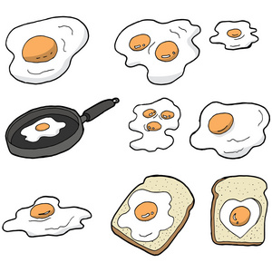 罐头, 早餐和鸡蛋矢量板的煎鸡蛋无缝图案与煎蛋和面包在蓝色背景