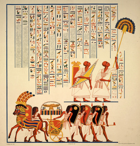 在阿布辛拜勒神庙-埃及象形文字画照片