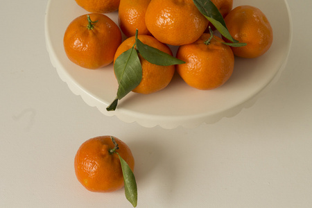 橘子。官吏。柑橘。与白色背景