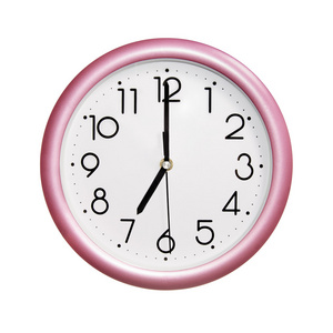 粉色时钟7 上午,照片圆红粉色时钟照片